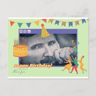 Nikola Tesla Birthday Greeting Card Vykort
