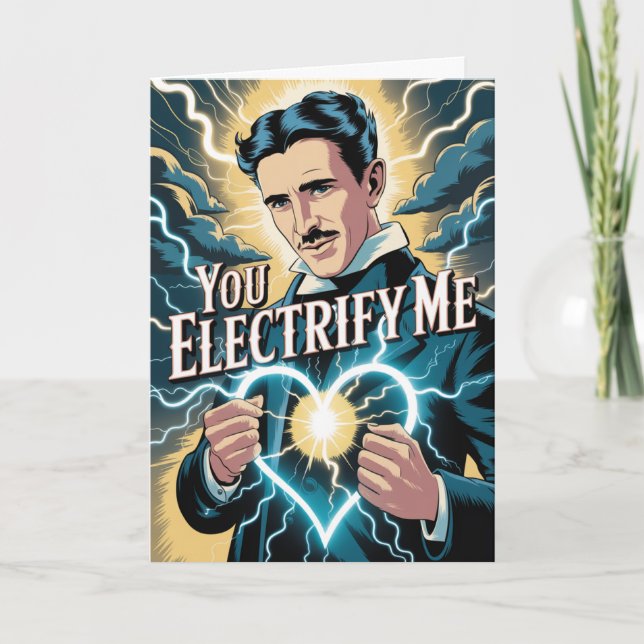 Nikola Tesla Blixtspole Alla hjärtans dag-kort Kort (Framsida)