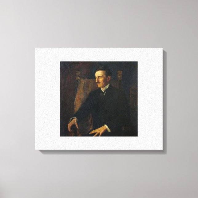 Nikola Tesla Blue Skriv ut Canvastryck (Framsida)
