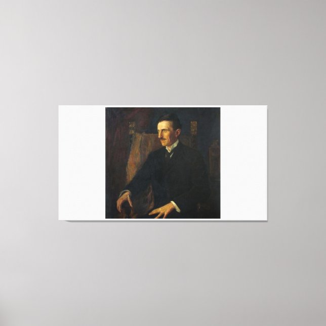 Nikola Tesla Blue Skriv ut Canvastryck (Framsida)