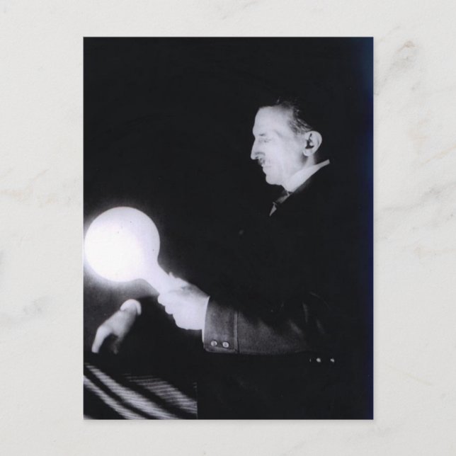 Nikola Tesla circa 1898. Vykort (Framsida)