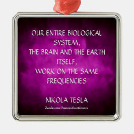 Nikola Tesla Citat - Samma frekvenser Julgransprydnad Metall