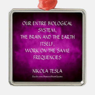 Nikola Tesla Citat - Samma frekvenser Julgransprydnad Metall