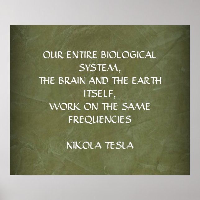 NIKOLA TESLA-CITAT - SAMMA FREKVENSER - POSTER (Framsidan)