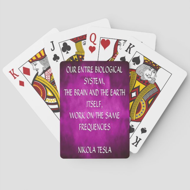 Nikola Tesla Citat - Samma frekvenser Spel Kort (Baksidan)