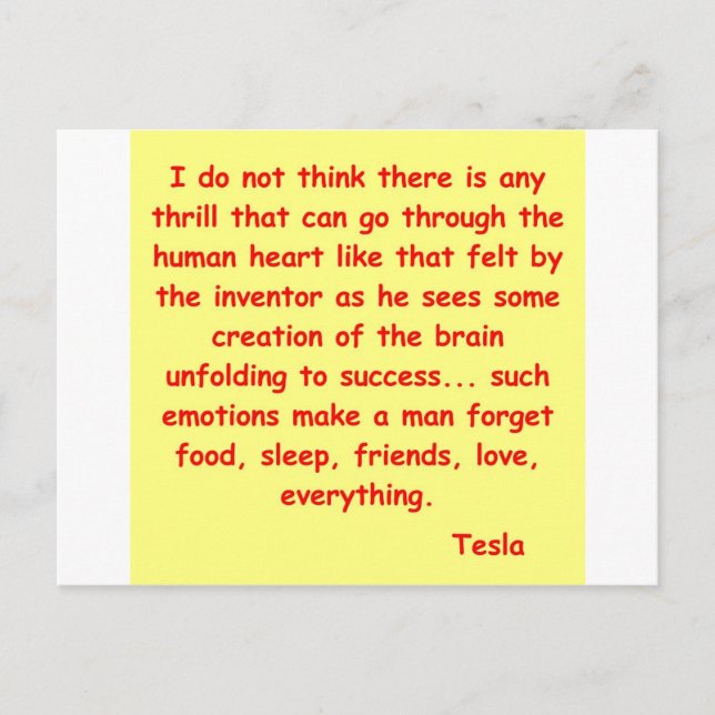 nikola tesla-citat vykort (Framsida)