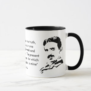 Nikola Tesla & citationstecken Mugg