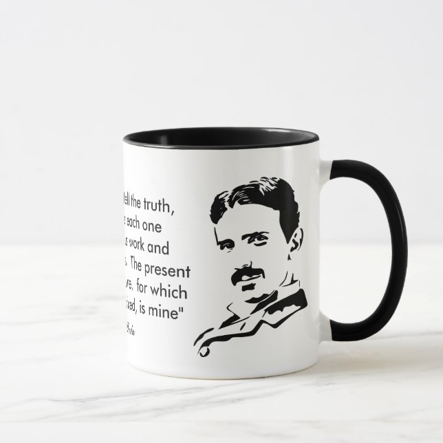 Nikola Tesla & citationstecken Mugg (Höger)