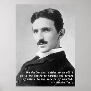 Nikola Tesla citationstecken Poster