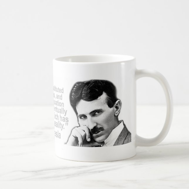 Nikola Tesla citerad vishetkaffe koppar (Höger)