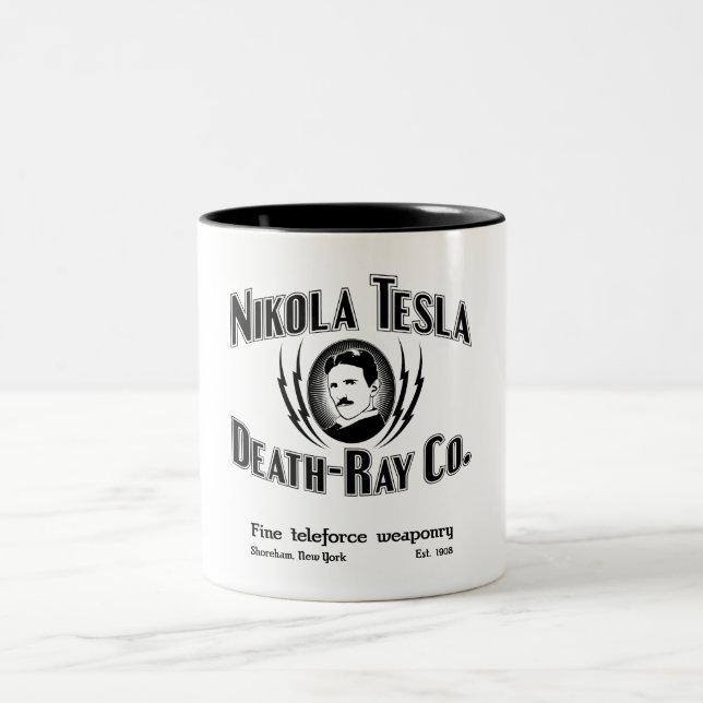 Nikola Tesla Death-Ray Co. Två-Tonad Mugg (Center)