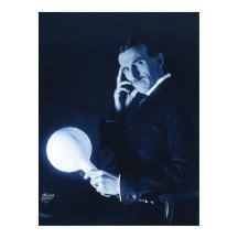 Nikola Tesla demonstrerar trådlös kraft C 1900