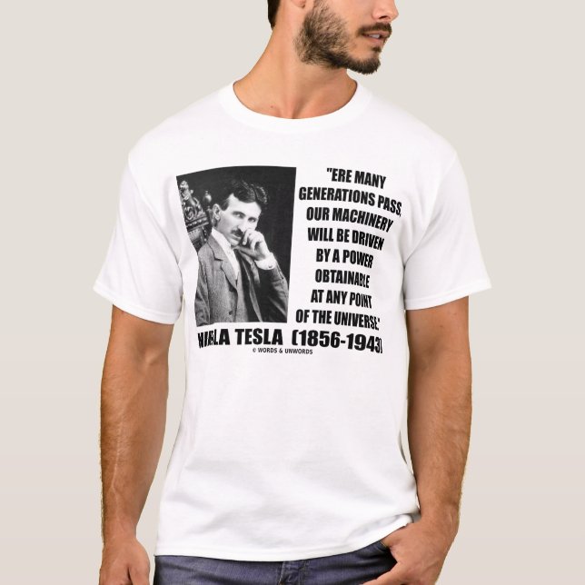 Nikola Tesla driver Obtainable några pekar T-shirt (Framsida)