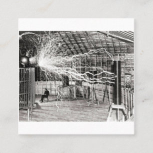 Nikola Tesla Electricity Fyrkantigt Visitkort