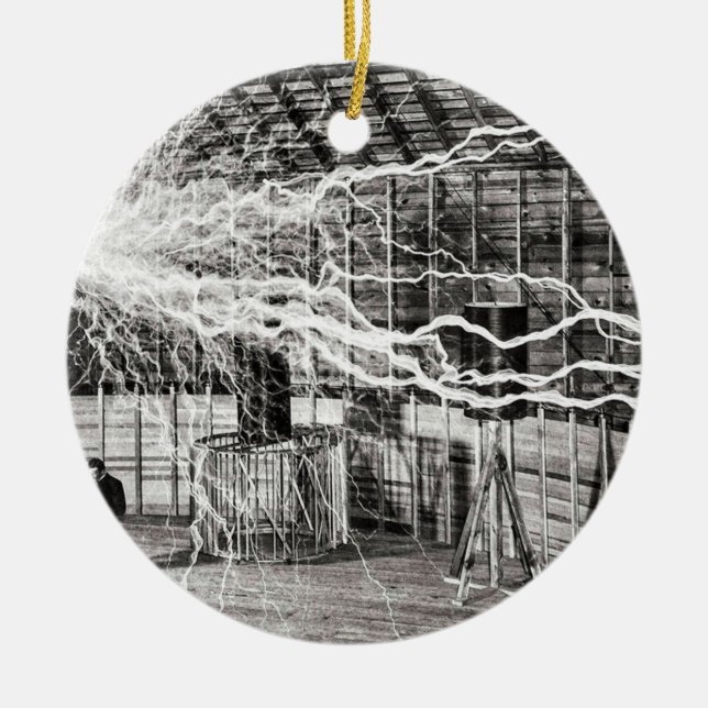 Nikola Tesla Electricity Julgransprydnad Keramik (Framsidan)