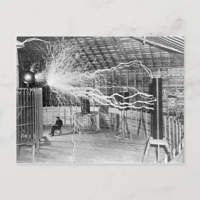 Nikola Tesla Electricity Vykort (Framsida)