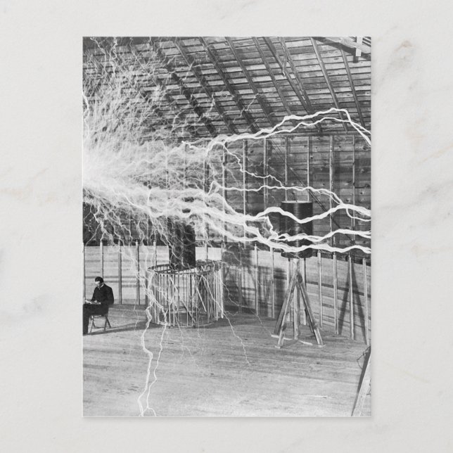 Nikola Tesla Electricity Vykort (Framsida)