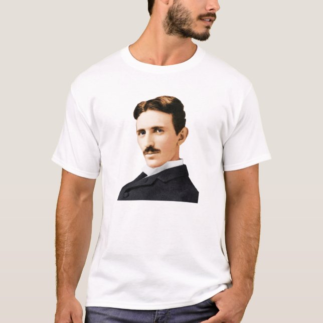Nikola Tesla elektriskt snille T-shirt (Framsida)