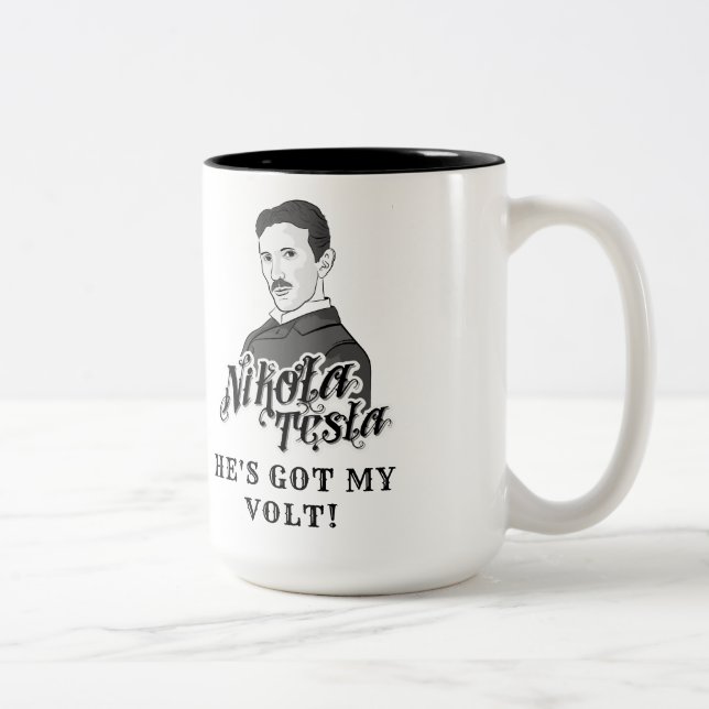 Nikola Tesla Fick Min Volt Två-Tonad Mugg (Höger)