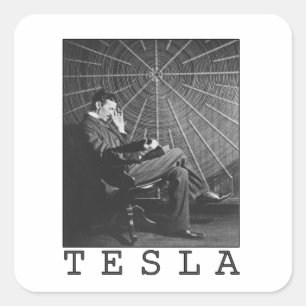 Nikola Tesla Fyrkantigt Klistermärke