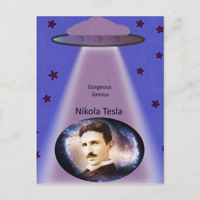 Nikola Tesla Genius Vykort (Framsida)