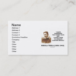 Nikola Tesla har jag exploaterat de kosmiska Visitkort