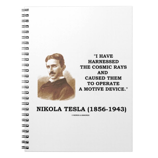 Nikola Tesla Harnsed Cosmic Rays Motive Device Anteckningsbok (Framsidan)