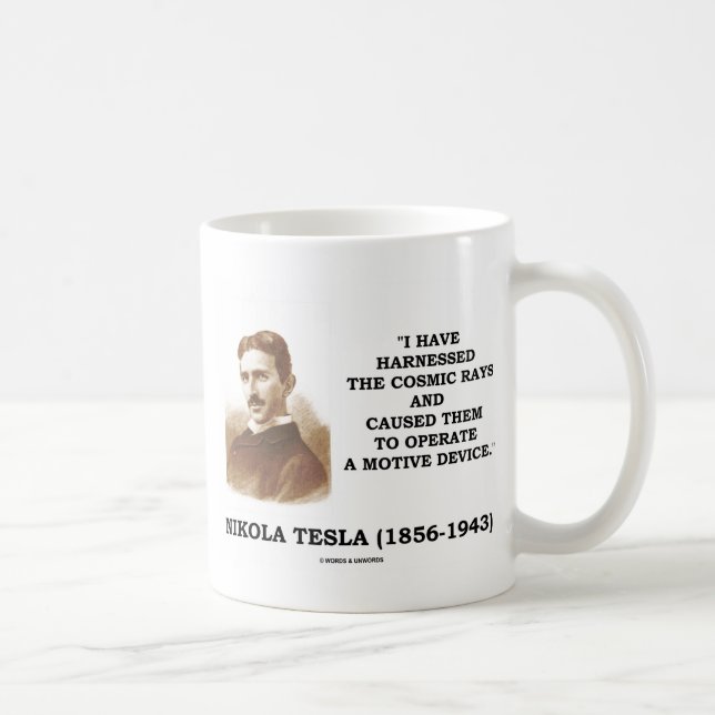 Nikola Tesla Harnsed Cosmic Rays Motive Device Kaffemugg (Höger)