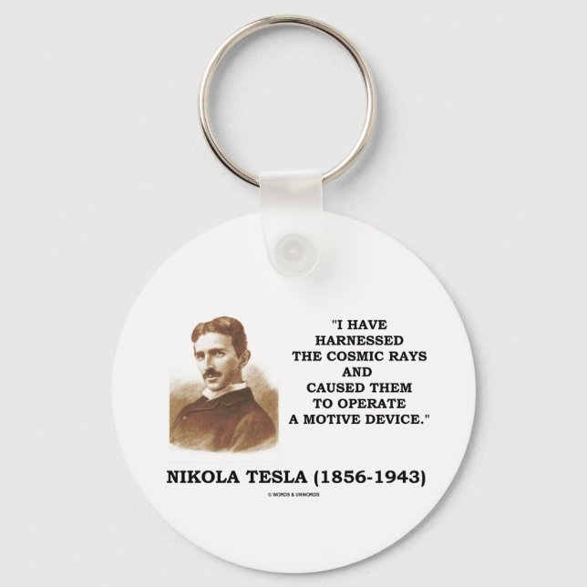 Nikola Tesla Harnsed Cosmic Rays Motive Device Nyckelring (Framsida)