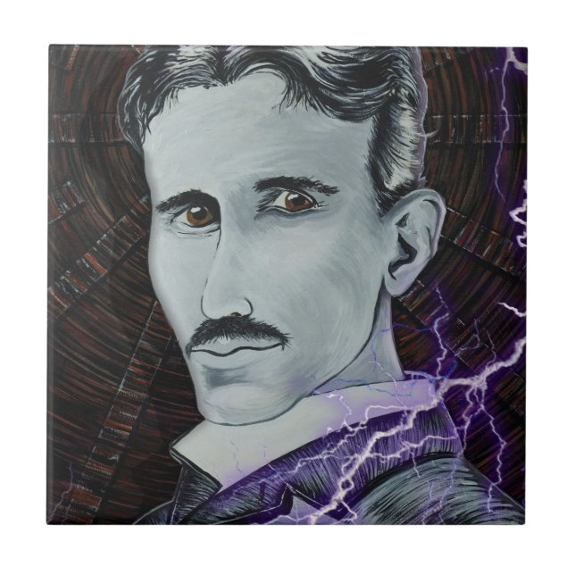 Nikola Tesla Kakelplatta (Framsidan)