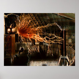 Nikola Tesla Människa av Mysterium Färg Redux Poster
