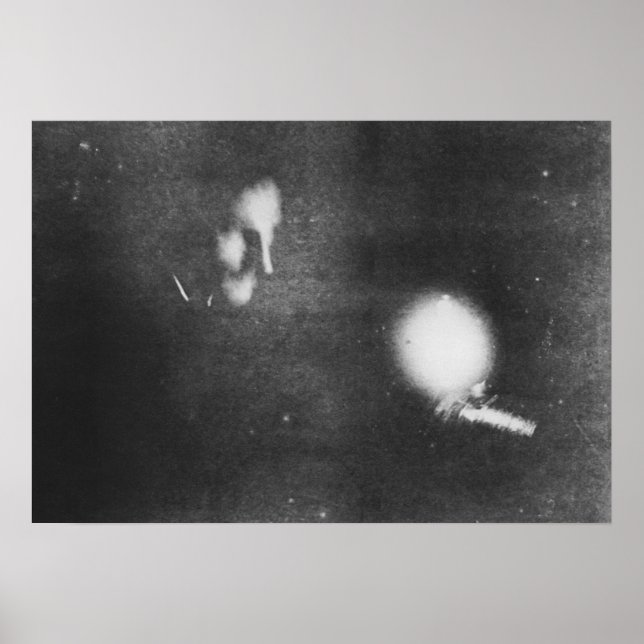 Nikola Tesla med fosforescent bulb, 1894 Poster (Framsidan)