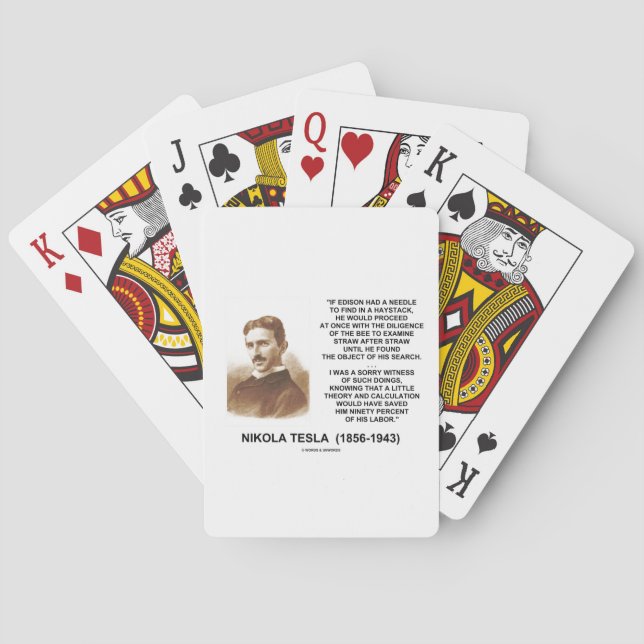 Nikola Tesla Nål in Haystack Teory Calculation Spelkort (Baksidan)
