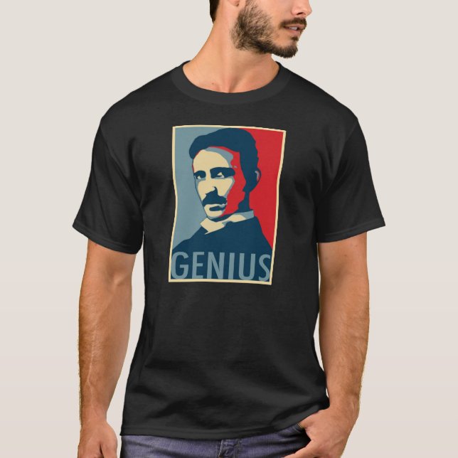 Nikola Tesla Obama Tee Shirt (Framsida)