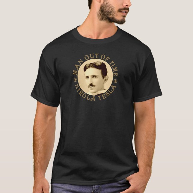 Nikola Tesla - Otidsförskjuten man - Gamla Guld -  T Shirt (Framsida)