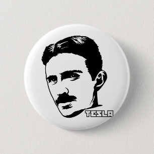 Nikola Tesla Porträtt Button Knapp