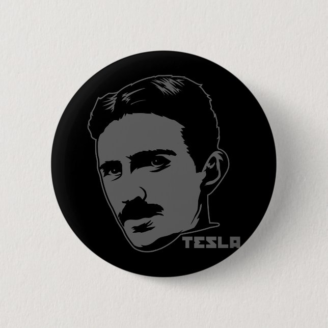 Nikola Tesla Porträtt Button Knapp (Framsida)