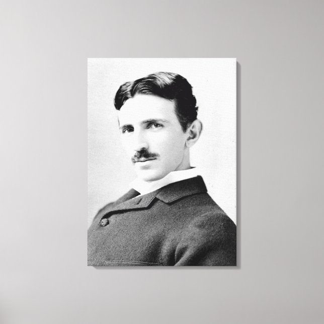 Nikola Tesla Porträtt Canvastryck (Framsida)