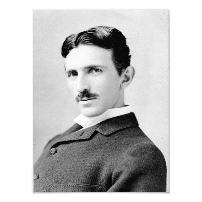 Nikola Tesla Porträtt Fototryck (Framsidan)