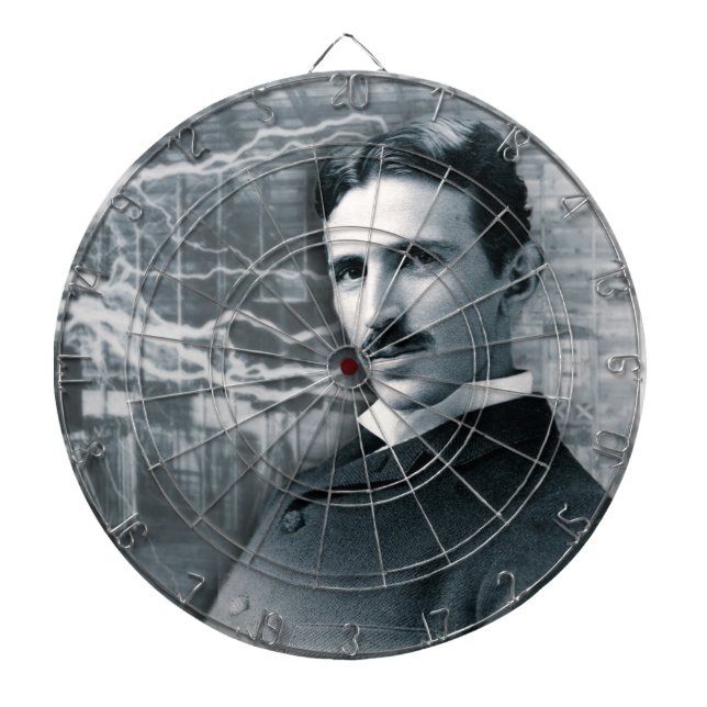 NIKOLA TESLA PORTRÄTT I BLACK DARTTAVLA (Framsidan)