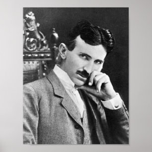NIKOLA TESLA PORTRÄTT I SVART OCH VITT POSTER