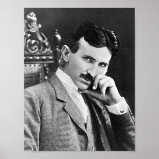 NIKOLA TESLA PORTRÄTT I SVART OCH VITT POSTER