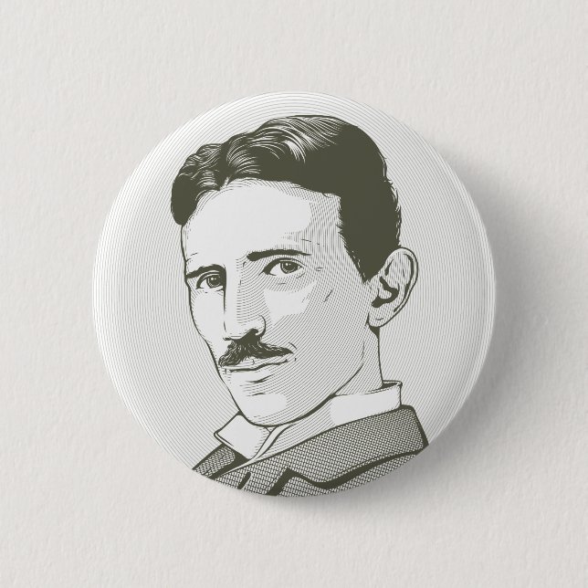 Nikola Tesla porträtt Knapp (Framsida)