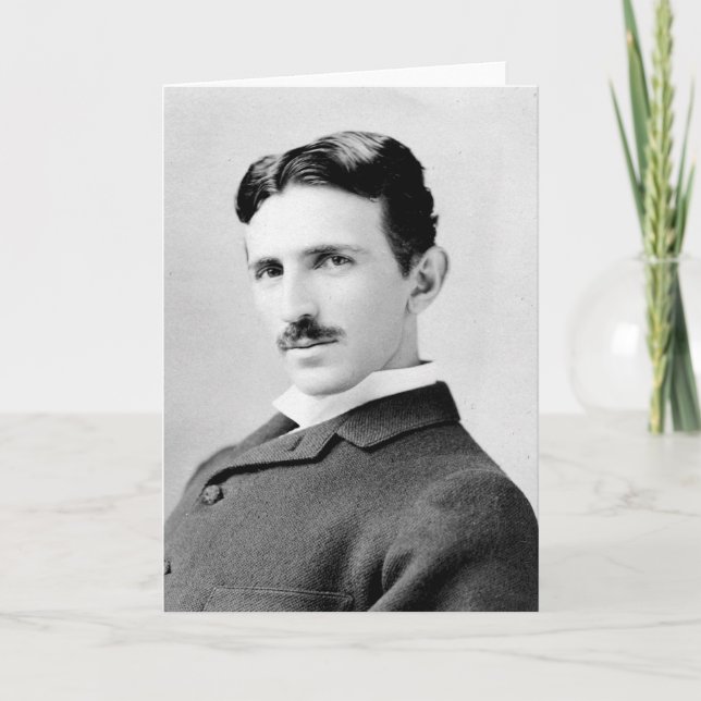 Nikola Tesla Porträtt Kort (Framsida)