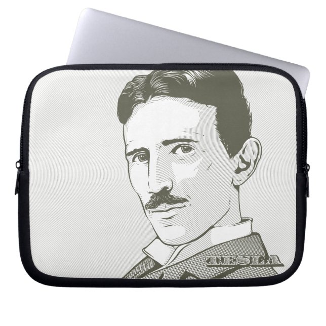 Nikola Tesla porträtt Laptop Fodral (Framsidan)