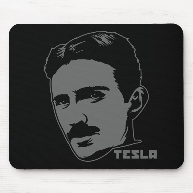Nikola Tesla porträtt Mousepad Musmatta (Framsidan)