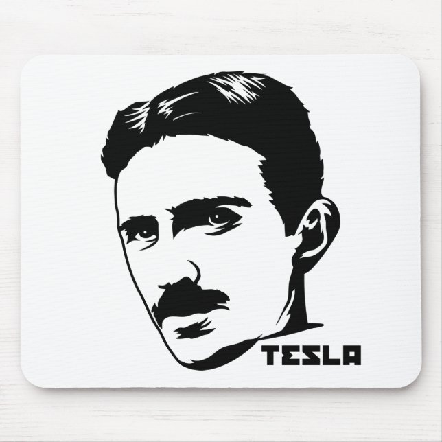 Nikola Tesla porträtt Mousepad Musmatta (Framsidan)