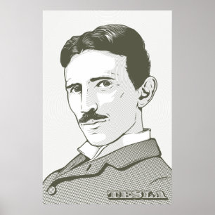 Nikola Tesla porträtt Poster