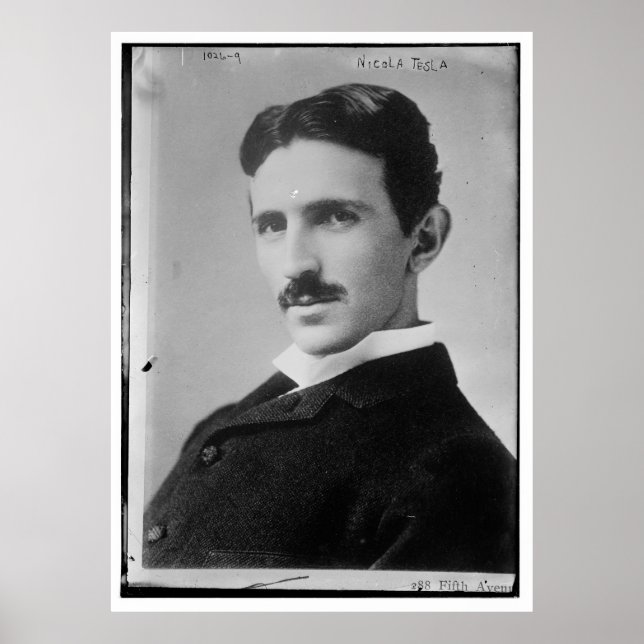 Nikola Tesla Porträtt Poster (Framsidan)