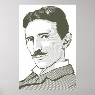 Nikola Tesla porträtt Poster